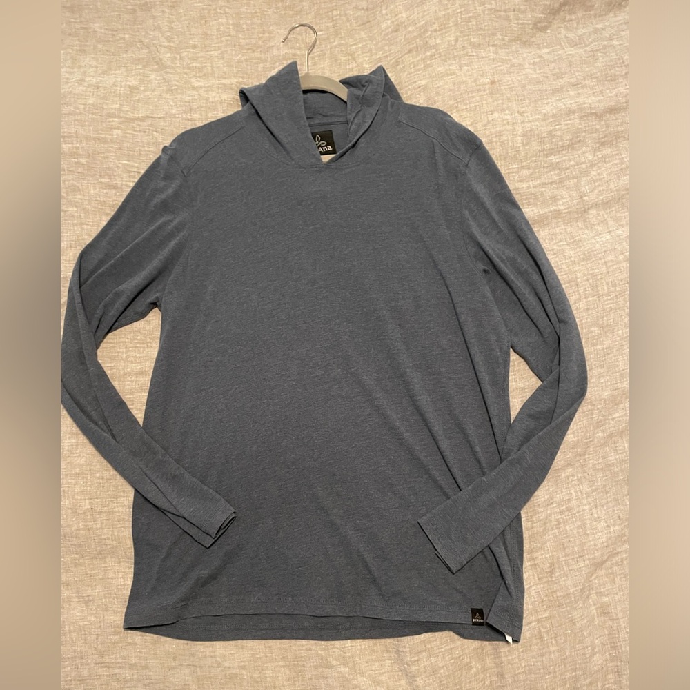Mens prana long sleeve hoodie pull over large